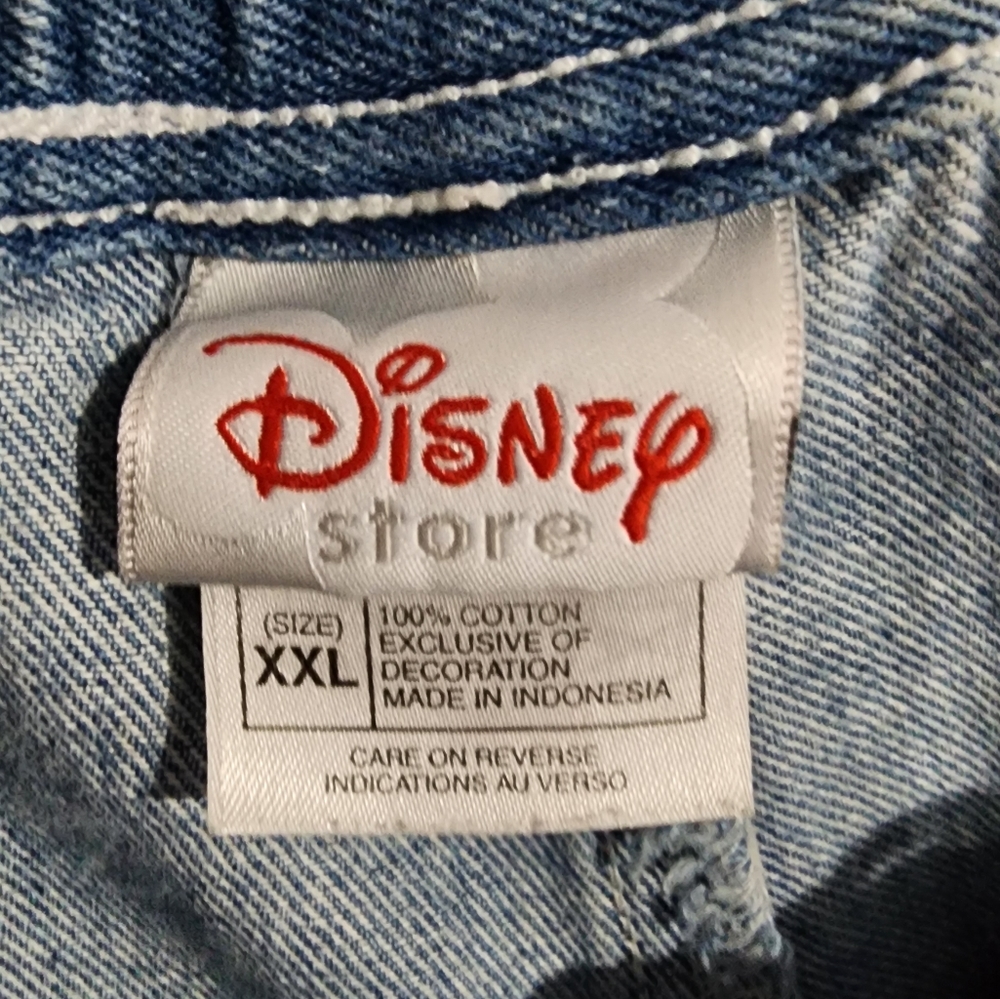 Vintage Disney Store Embroidered Denim Shorts Plus 2XL Mickey Mouse Drawstring - Picture 7 of 10